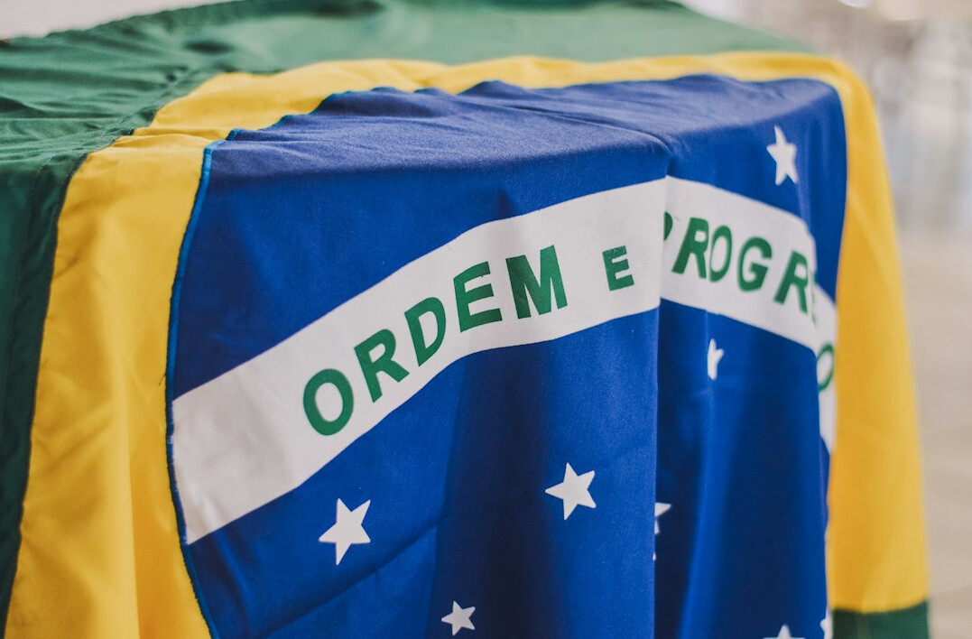brazilian flag over ballot box