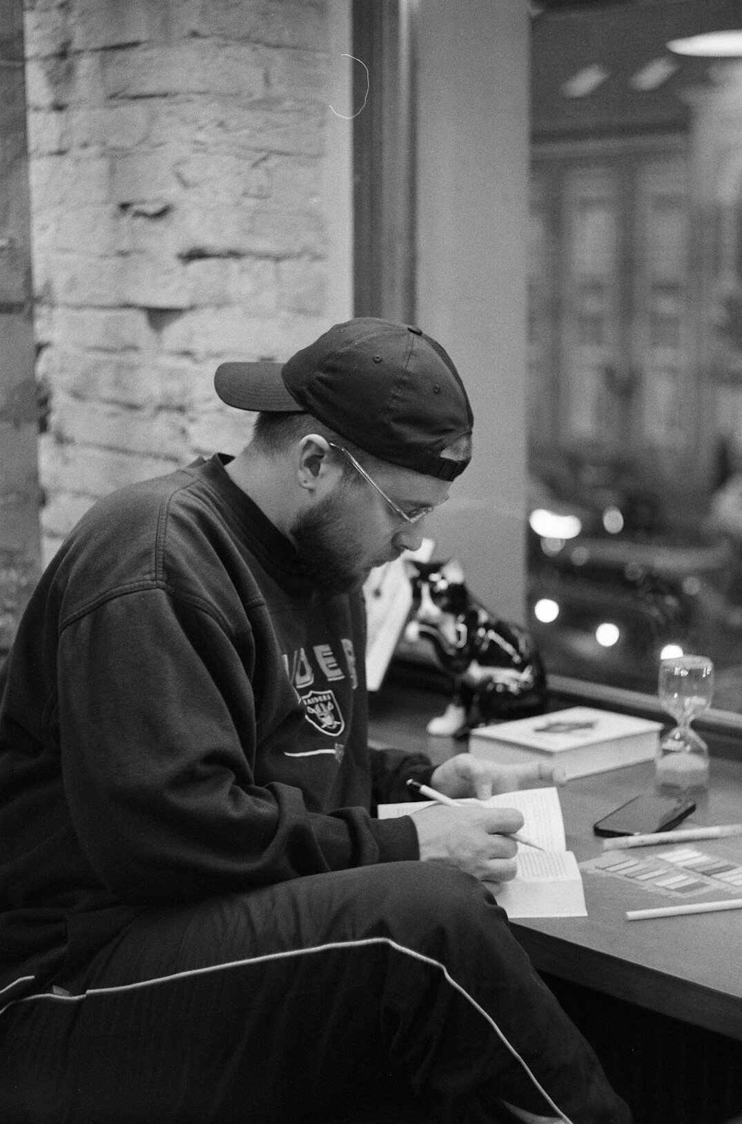 detective reviewing documents